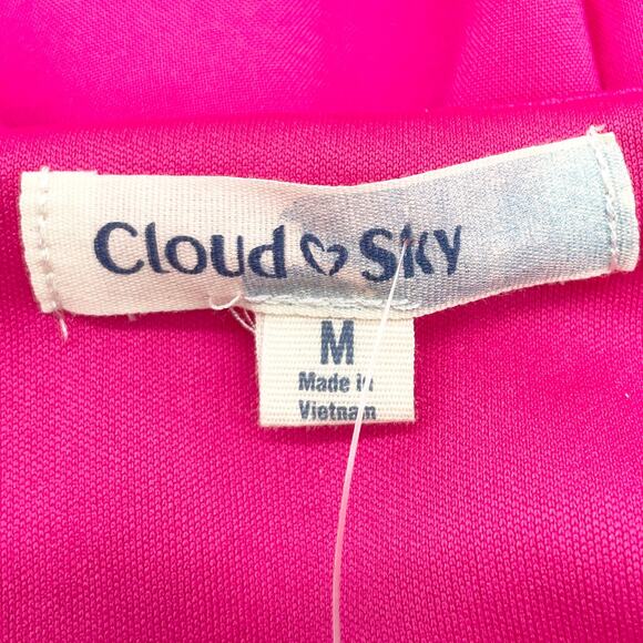 NEW Cloud & Sky Womens M Vibrant Bright Pink Mini Dress Square Neck Summer - Picture 6 of 10